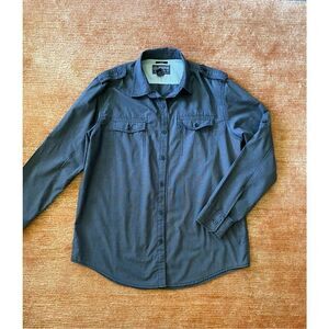 American Rag Mens Button Down Long Sleeve  Grey Shirt Size L